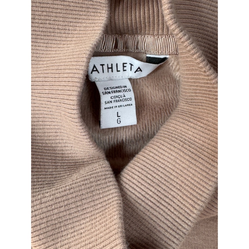 Athleta Cozy Karma Side Zip Funnel Neck Sweatshirt Women L Dogwood Mauve - Picture 5 of 7